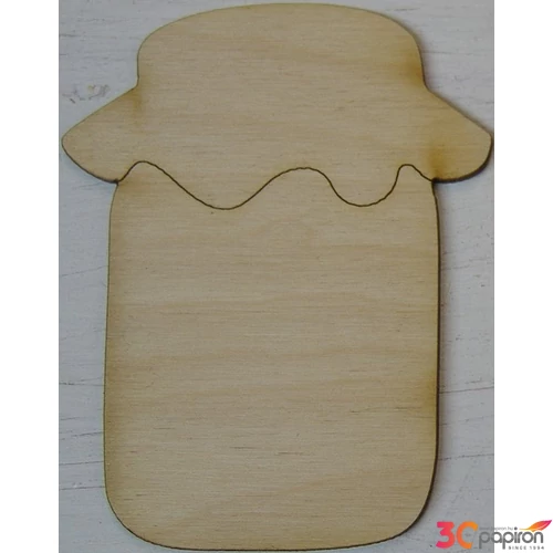 Fatábla felirat, Fa figura befőttesüveg 9x7cm 5db/cs
