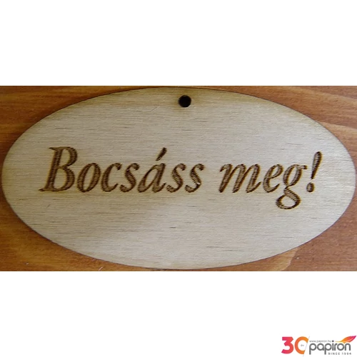 Fatábla felirat, Fa figura Bocsáss meg 4x8cm 5db/cs