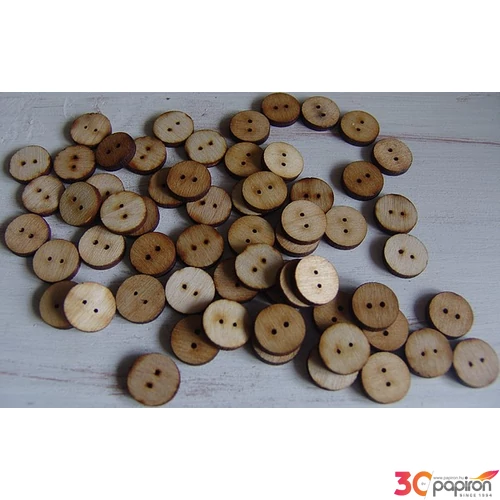 Fatábla felirat, Fa figura egyszerű Fa gomb 1, 5cm 60db/cs
