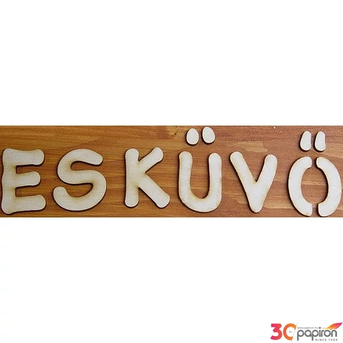 Fatábla felirat, Fa figura ESKÜVŐ - Fa betűk 4cm