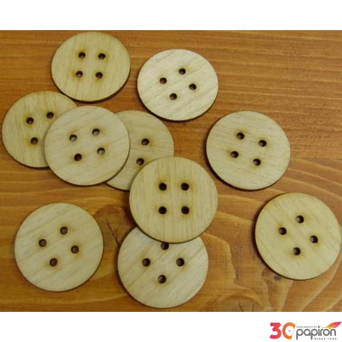 Fatábla felirat, Fa figura Fa gomb natúr 4cm 10db/cs