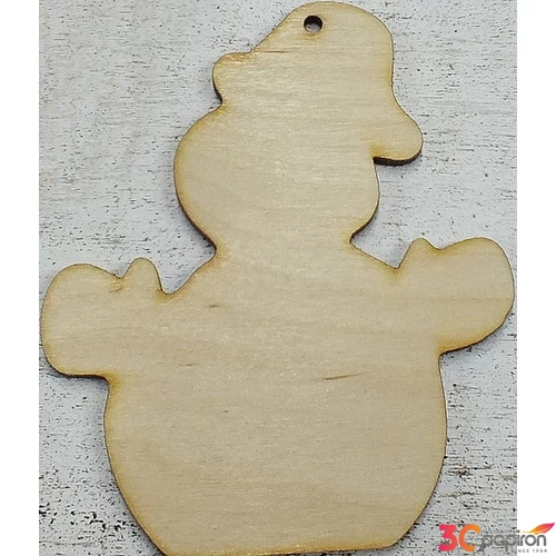 Fatábla felirat, Fa figura hóember 9, 5x8cm 5db/cs