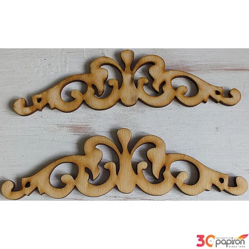 Fatábla felirat, Fa figura intarzia ornamentika dísz 15x4cm 2db/cs