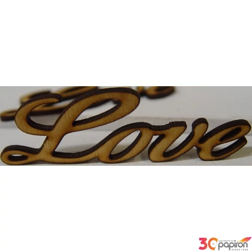 Fatábla felirat, Fa figura Love 8cm 5db/cs