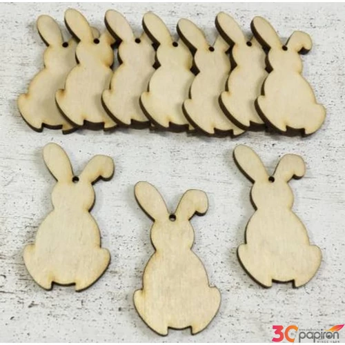 Fatábla felirat, Fa figura nyúl 5cm 10db/cs