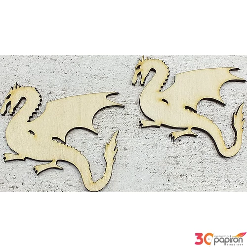 Fatábla felirat, Fa figura sárkány 10cm 2db/cs