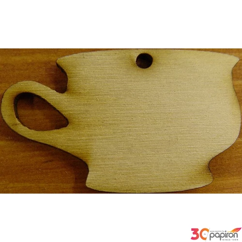 Fatábla felirat, Fa figura teás csésze 3x5cm 10db/cs