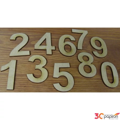 Fatábla felirat, Fa figura vegyes számok 5cm 10db/cs