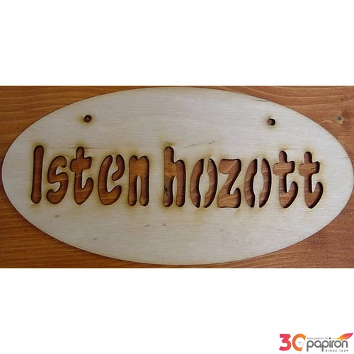 Fatábla felirat Isten hozott ovál 24x12cm