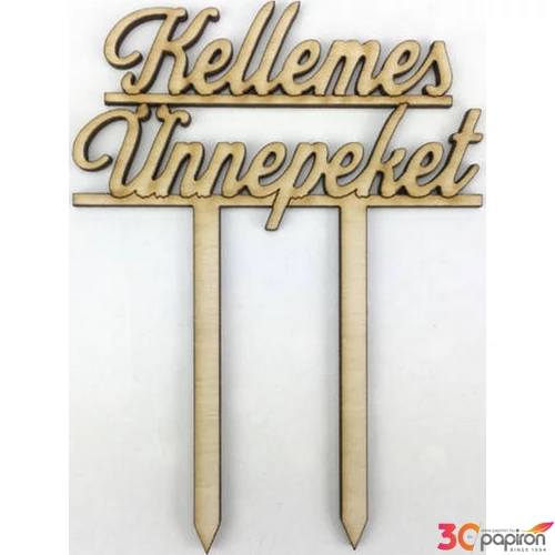 Fatábla felirat Kellemes Ünnepeket 100x135x3mm 1db