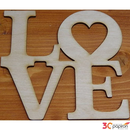 Fatábla felirat LOVE 15x16cm