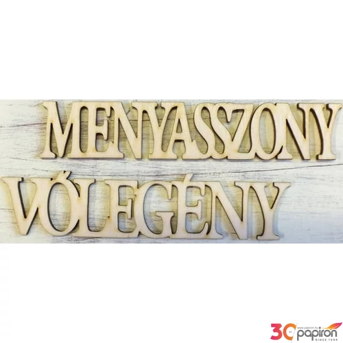 Fatábla felirat Menyasszony Vőlegény 3x14cm