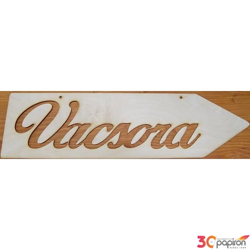 Fatábla felirat Vacsora nyíl - jobbra mutató 50cm