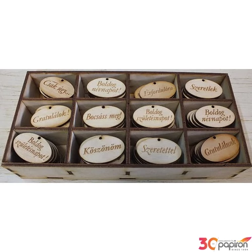 Fatábla felirat vegyes 120 db vegyes feliratú táblácska 12x10cm