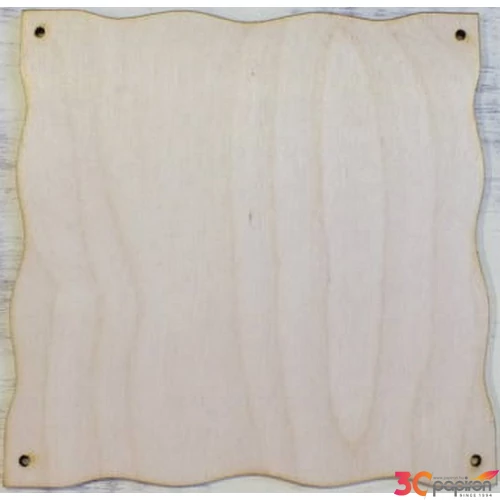 Fatábla lap natúr 16x16cm hullámos szélű