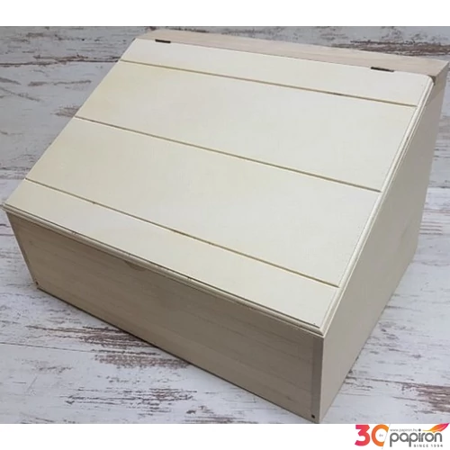 Fa tároló csapott fedéllel 40x30x13/25cm