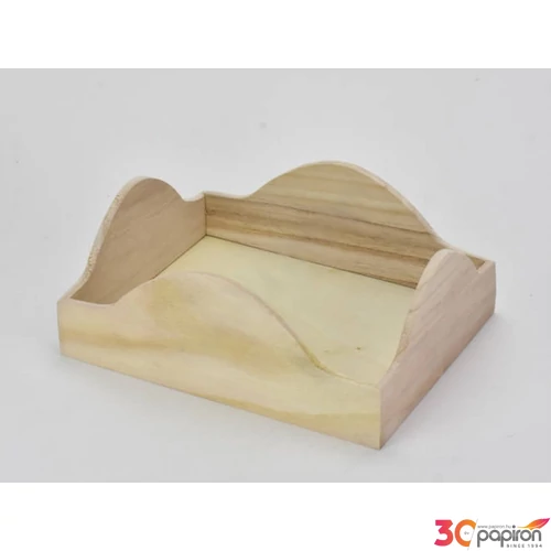 Fa tároló hullámos Fa natúr , 20x25x9, 5cm GRAVÍROZHATÓ!