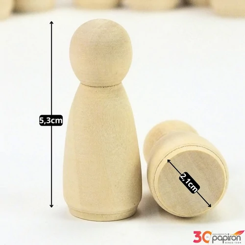 Fa bábu natúr lány 2,1x5,3cm 10db/cs