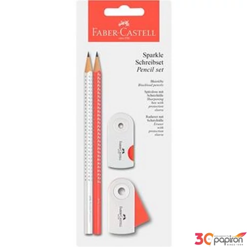 Faber-Castell grafitceruza B Grip Sparkle 2db B grafit+radír+hegyező narancs fehér 218486