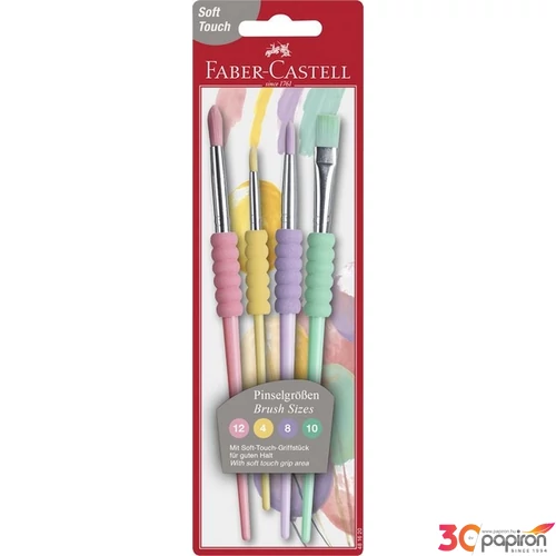 Faber-Castell ecset 4db-os puha tapintású pasztell 4,8,10,12 prémium minőségű termék 481620