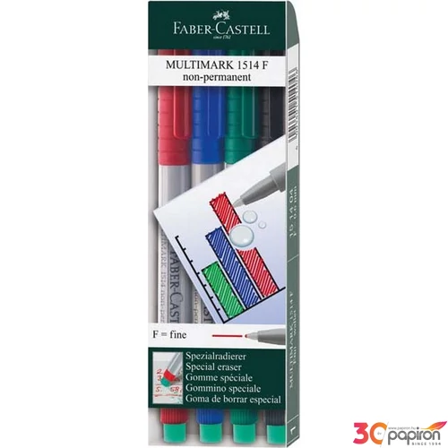 Faber-Castell filckészlet 1514 F fóliaíró filc 4db . 0,6mm rostiron 151404