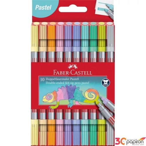 Faber-Castell filctollkészlet 10db-os, kétvégű pasztell színek