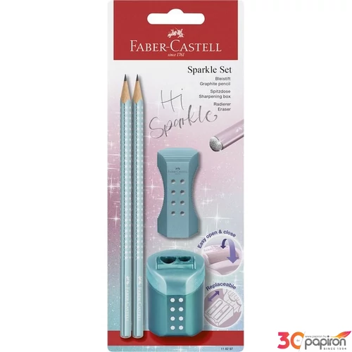 Faber-Castell grafitceruza 2db-os, Sparkle metál óceánkék 118297