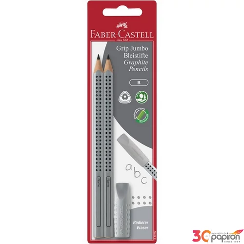 Faber-Castell grafitceruza 2db-os szett, kupakradírral Grip Jumbo ceruzával