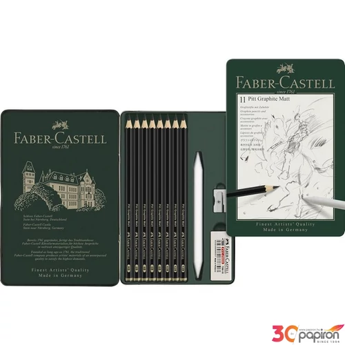Faber-Castell grafitceruza AG készlet, 11db-os Pitt matt fém dobozban HB,2B,4B,6B,8B,10B,12B,14B
