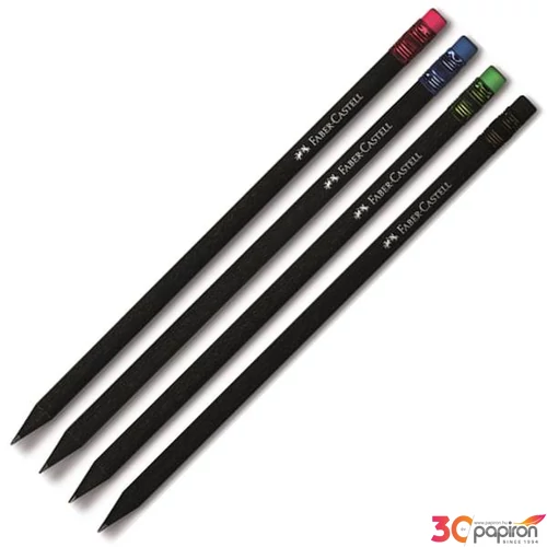Faber-Castell grafitceruza fekete testű, vegyes színű radírvéggel