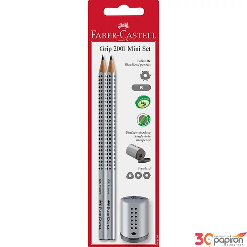 Faber-Castell grafitceruza B Grip 2001 2db grafit+hegyező ezüst 183797