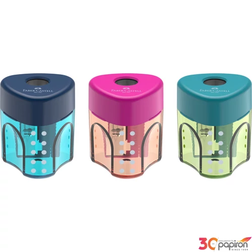 Faber-Castell hegyező 1lyukú Grip mini tartályos trendi színek prémium minőségű termék 183405