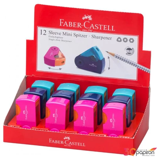 Faber-Castell hegyező 1lyukú Sleeve tartályos trendi színekben prémium minőségű termék 182714