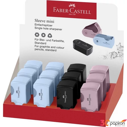 Faber-Castell hegyező SLEEVE mini Harmónia színek 2024 (égkék fekete,rózsa árnyékok)