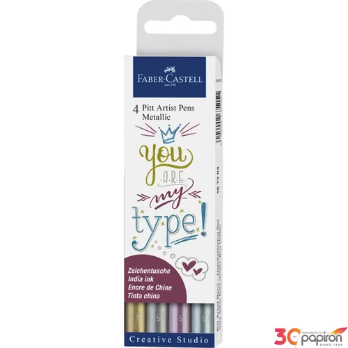Faber-Castell művész filc 4-es PITT szett 4db 1,5mm metál színek AG-művészfilc 167304