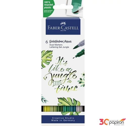 Faber-Castell művész filctoll Ag-Kétvégű Aquarell 6Db-Os GOLDFABER AQUA "DZSUNGEL