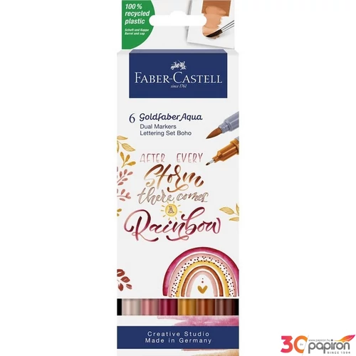 Faber-Castell művész filctoll Ag-Kétvégű Aquarell 6Db-Os GOLDFABER AQUA "BoHo