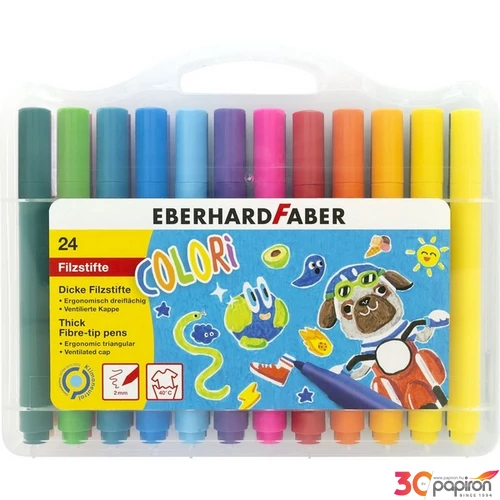 Eberhard Faber filctoll készlet, 24db-os Jumbo Colori műanyag dobozban