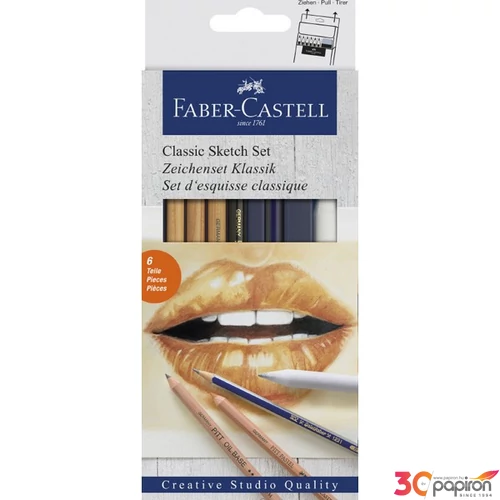 Faber-Castell művész szett AG-Vázlat szett 6db klasszikus/ grafit,olajpasztel,pasztel ceruza. 11400