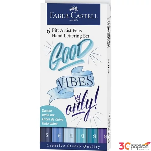 Faber-Castell művészfilc szett 6db kék árnyalatai Kalligrafikus 267123