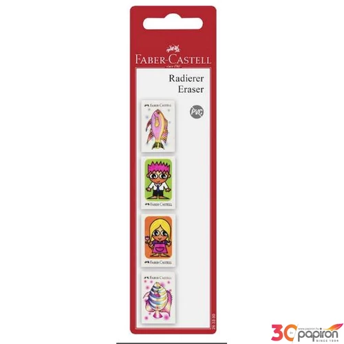 Faber-Castell radír 2+2db-os, hal/gyerek mintás bliszteres 263380