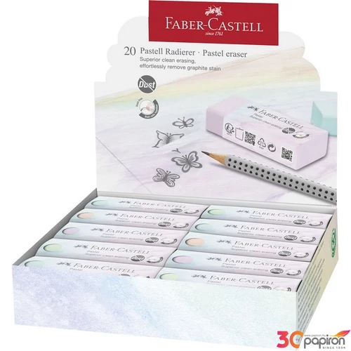 Faber-Castell radír forgácsmentes pasztell színek 2024 (kék,lila,narancs, zöld)