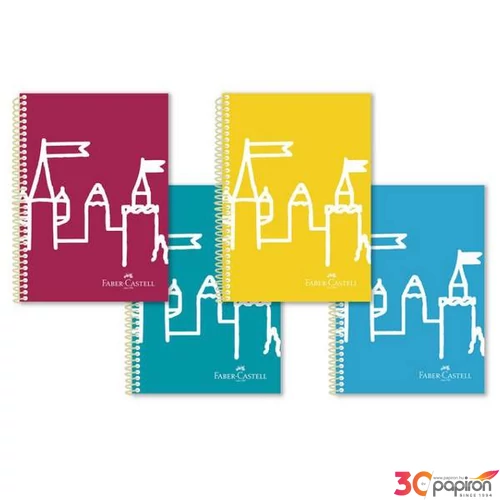 Faber-Castell spirálfüzet A4 kockás 80lapos, 70g perforált műanyag