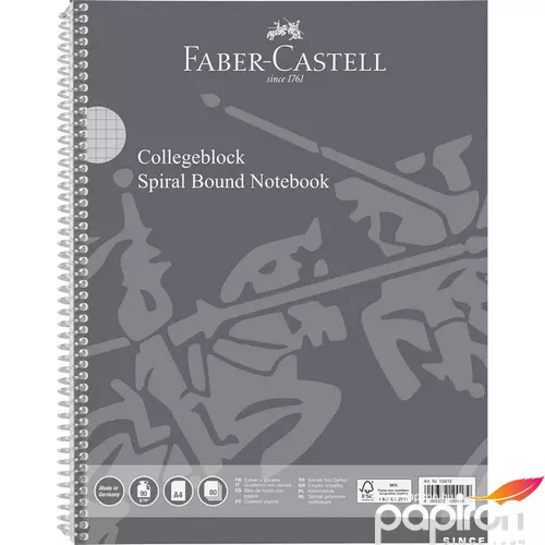 Faber-Castell spirálfüzet A4 kockás 80 lapos 90grammos perforált lefűzhető