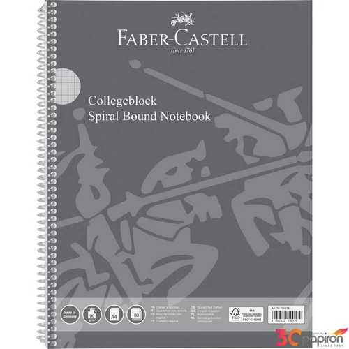 Faber-Castell spirálfüzet A4 kockás 80 lapos 90grammos perforált lefűzhető
