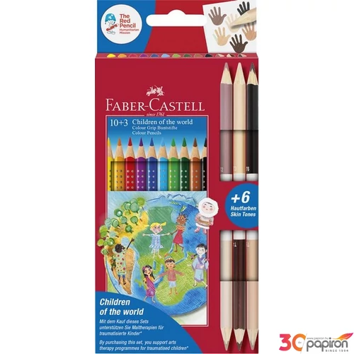 Faber-Castell színes ceruza 10+3db Grip + bicolor 6 bőrszín 201746