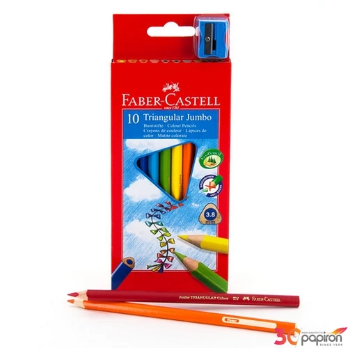 Faber-Castell színes ceruza 10db Grip Junior Triangular+hegyező 116510.