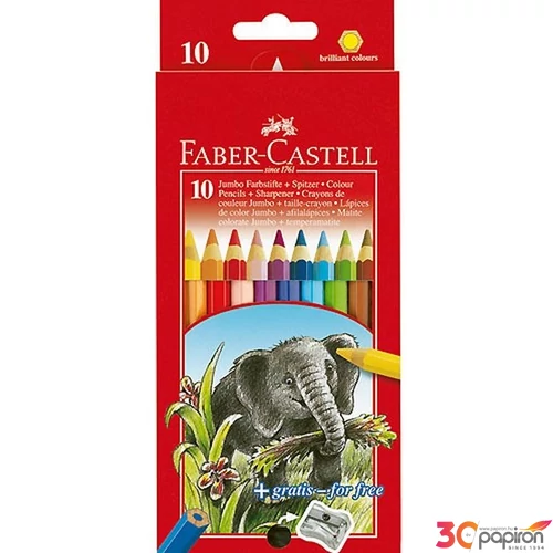 Faber-Castell színes ceruza 10db Jumbo hegyezővel vastag 111210 névreszóló ceruza 111210