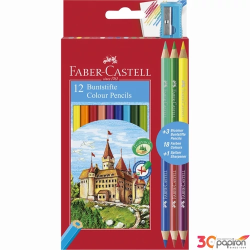 Faber-Castell színes ceruza 12+3db os FC- készlet várak bicolor 120112+3 110312
