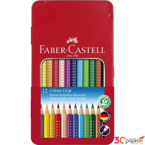 Faber-Castell színes ceruza 12db Grip fémdobozban Akvarell háromszög ceruza test 100% eco 112413 11